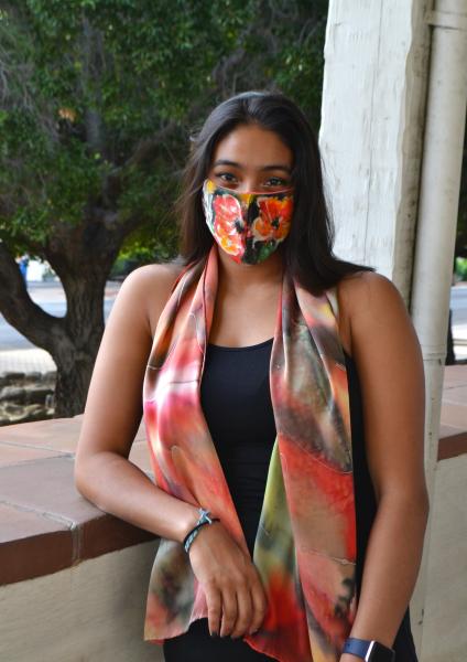 Red Abstract scarf