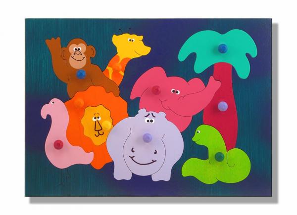 "African Zoo Animals Puzzle" (Order as a Stock Puzzle, Name Puzzle or Name Puzzle Stool)