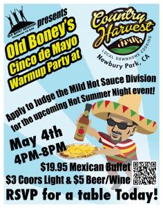 RSVP - Old Boney's Cinco de Mayo Warmup Party on Cuatro de Mayo at Country Harvest cover picture