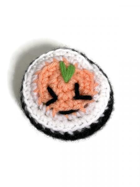 Crochet Amigurumi Sushi Roll "Ouchie" Face or "Smiley" Face Plush