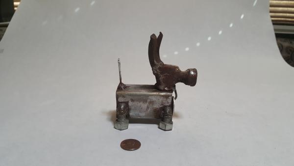 Tiny Scrap Metal Dog Sculpture,  Dog Art! Dog Sculpture -  Mans best friend- Heart Tail Miniature Dog Stock#31 picture