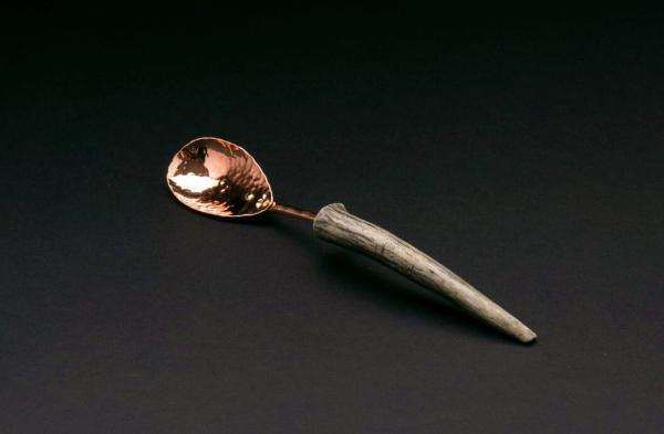 Copper Relish Spoon w/ Antler Point Handle