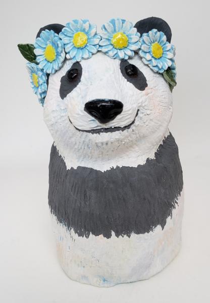 Patsy the Panda Bear Wearing a Daisy Headband picture