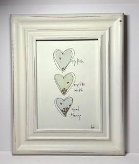 He fills my life with good things - watercolor hearts picture