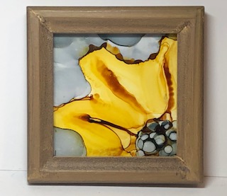 Small sunflower - Alcohol ink picture