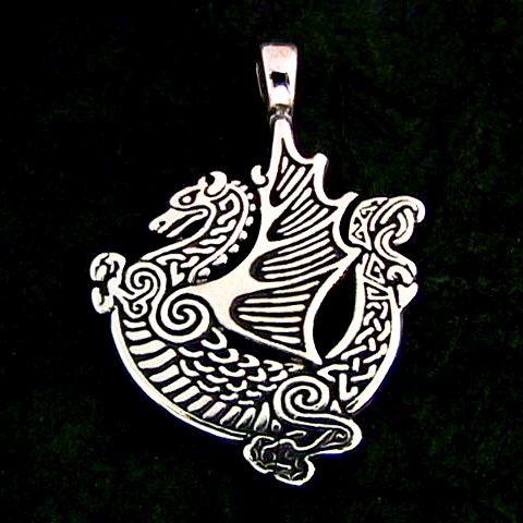 Celtic Dragon Pendant, medium