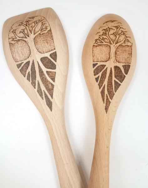 Wood Burned Pyrography Kitchen Witch Wooden Spoons - Multiple Designs Available picture