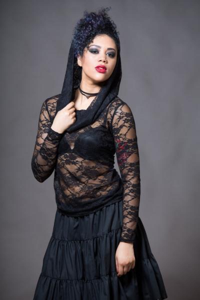 Lace Top With Hood - Gothy