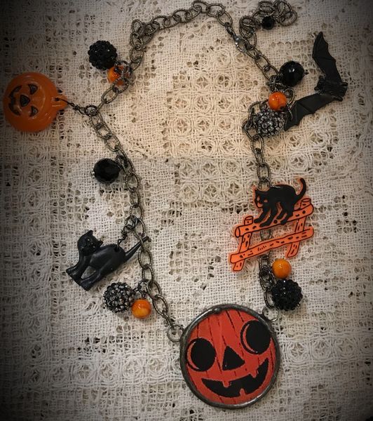 Halloween junked up necklace