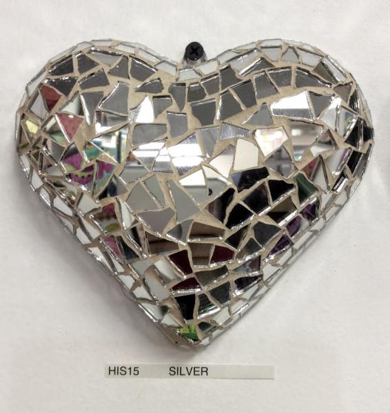 SILVER Small Mosaic Heart picture