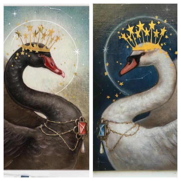 The Day & Night Swans Pair