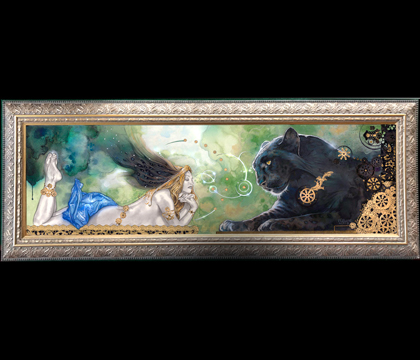 Beauty and the Beast Signed framed giclee on canvas