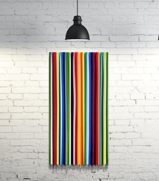 Ray of light stripes and drips painting 12x24 picture
