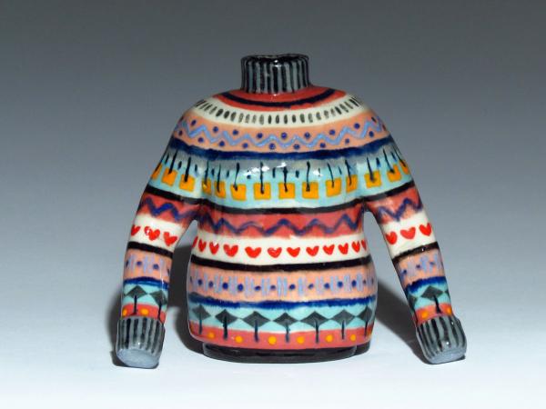 Multi-colored Nordic Sweater Bud Vase