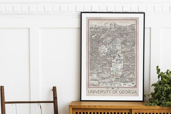 University of Georgia Map hand drawn