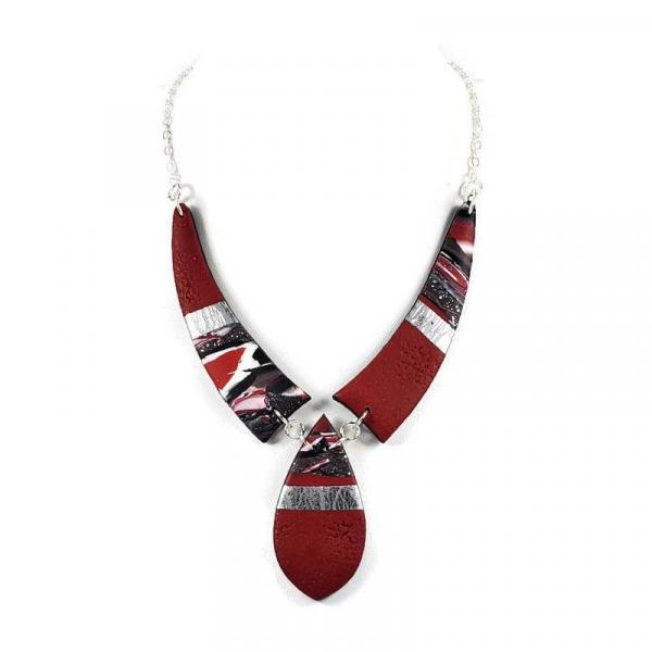 Mosaic 3 Piece Drop Necklace - Red