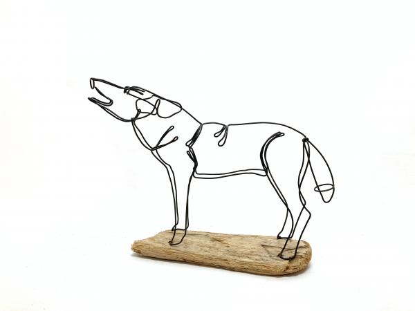 Howling Wolf Wire Sculpture