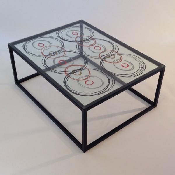 Coffee Table with Circles on Clear picture
