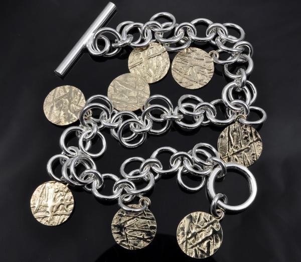 Sterling silver & 14KY gold bedouin bracelet picture