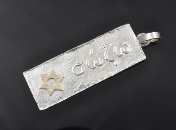 Sterling silver & 14KY gold Koine Greek "Sozo" pendant