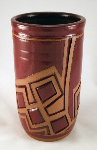 Red Tall Bowl Vase