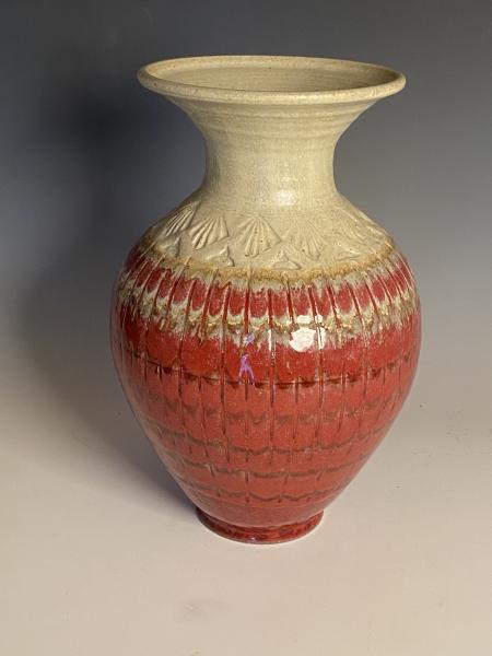 Yellow and red vase