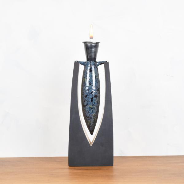 Pendulum Oil Lamp with Obsidian Glaze picture