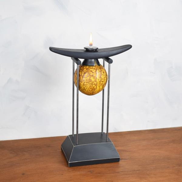 Pedistal Lamp- Globe in Yellow/Ocher picture
