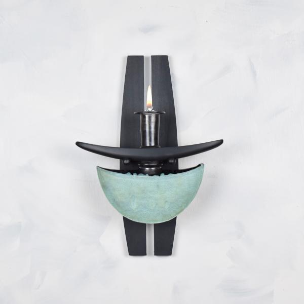 Sconce- Ax Shape with Copper Patina Glaze picture