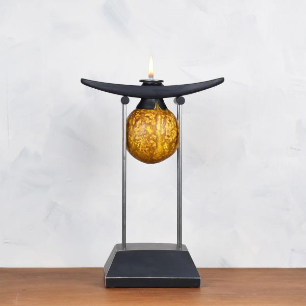 Pedistal Lamp- Globe in Yellow/Ocher picture