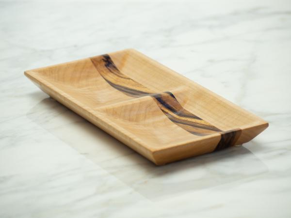 Curly Maple and Zebrawood Jewelry Dish, Valet Tray