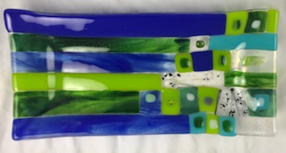 Host/Hostess Funky Art Glass Plates - Rectangle