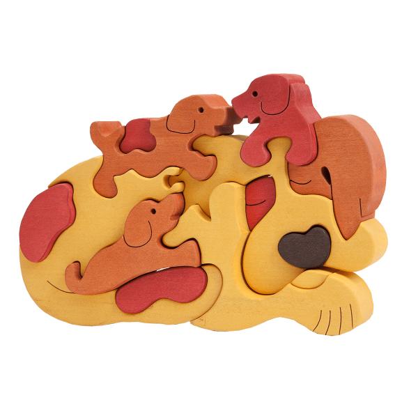 Dog Family Puzzle Gold