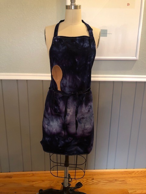 Blue hand dyed apron