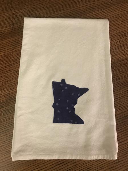 Minnesota Dish Towel - Dark Blue Stars