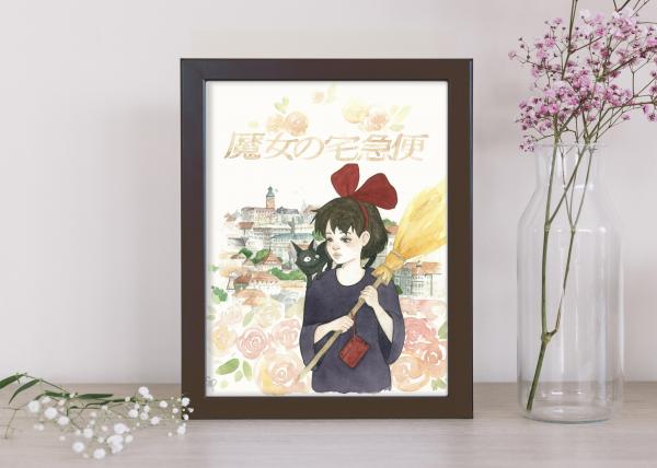 Kiki's Deliver Service - Studio Ghibli - 8x10 Art Print picture