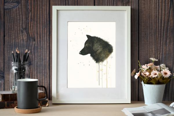 Black Wolf - 8x10 Art Print picture
