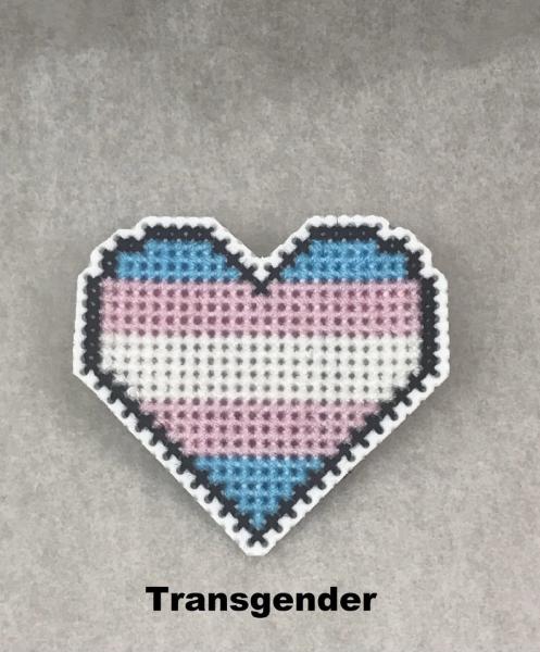 Transgender Cross Stitch Heart Pin