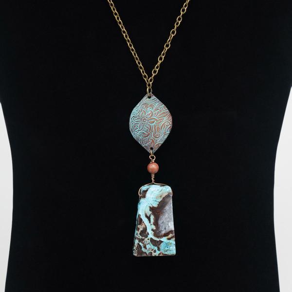Turquoise & Brown necklace picture