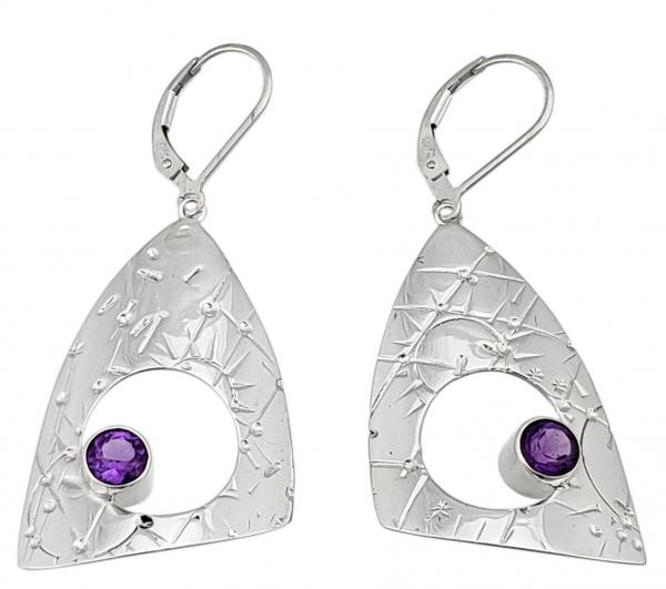 Time Traveler Tri-Curve Earrings with Amethysts