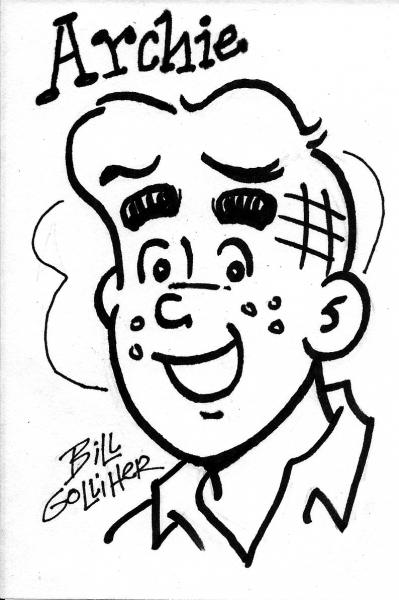 Small Inked Archie Character Sketch - 5 x 7 Inches