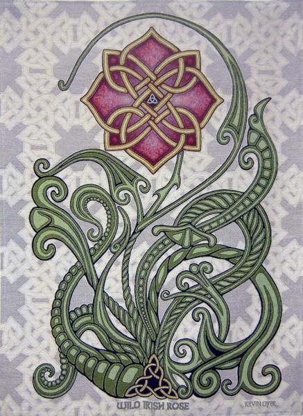 Wild Irish Rose  25" x 35" Woven Tapestry