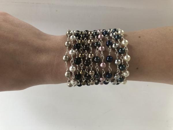 6mm Hand wrapped Swarovski pearl bracelet