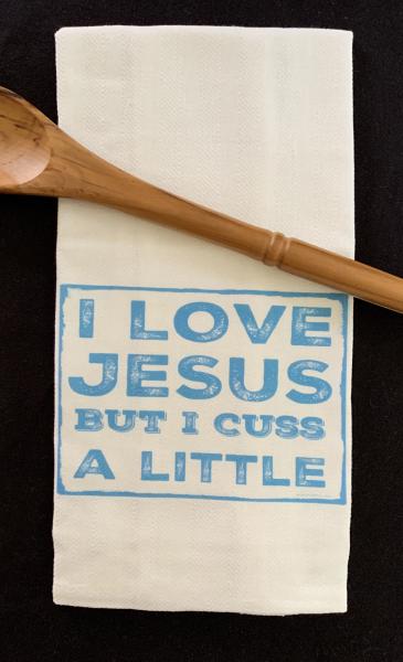 "I love Jesus..." Cotton Herringbone Towel picture