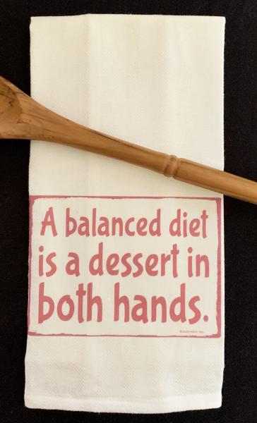 "A balanced diet..." Cotton Herringbone Towel picture