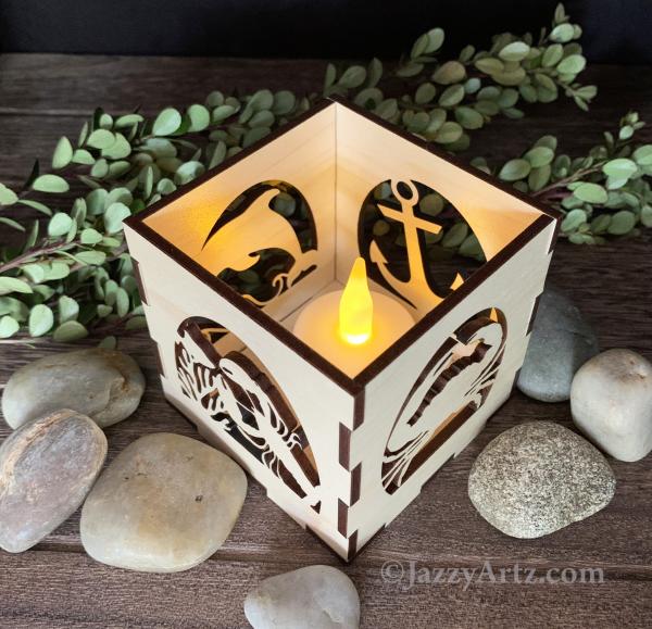 Coastal Friends LED Maple Wood Tea Light Candle Holder picture