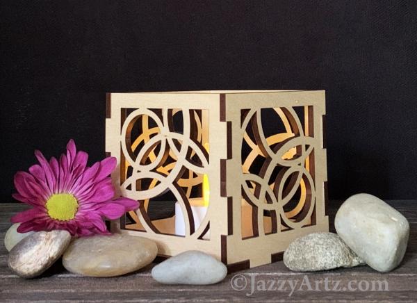 Circles Galore LED Maple Wood Tea Light Candle Holder picture