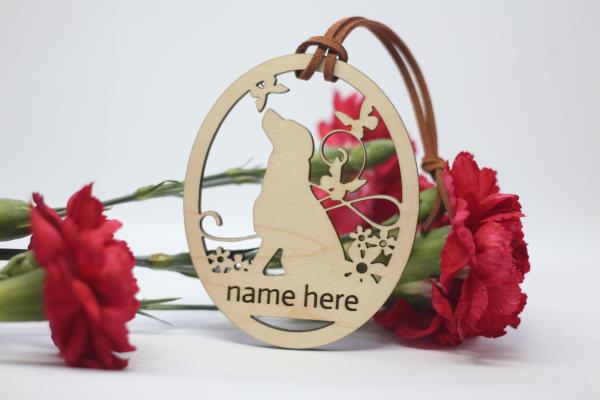Personalized Maple Wood Dog Ornament picture