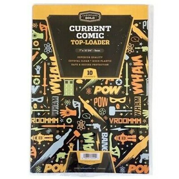 10 Cardboard Gold Current Comic PROTECTIVE rigid Top loading sleeves 7x10 3/4"
