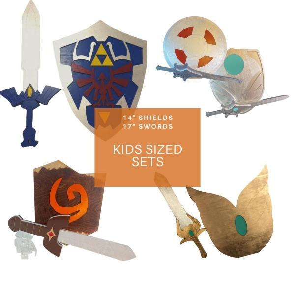 Kid's Size Cosplay Sets 14" Shield 17" Sword